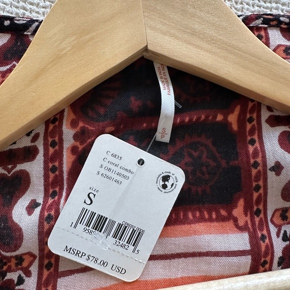 Free People NWT Rosalie Bell Sleeve Faux Wrap Blouse - Picture 8 of 9